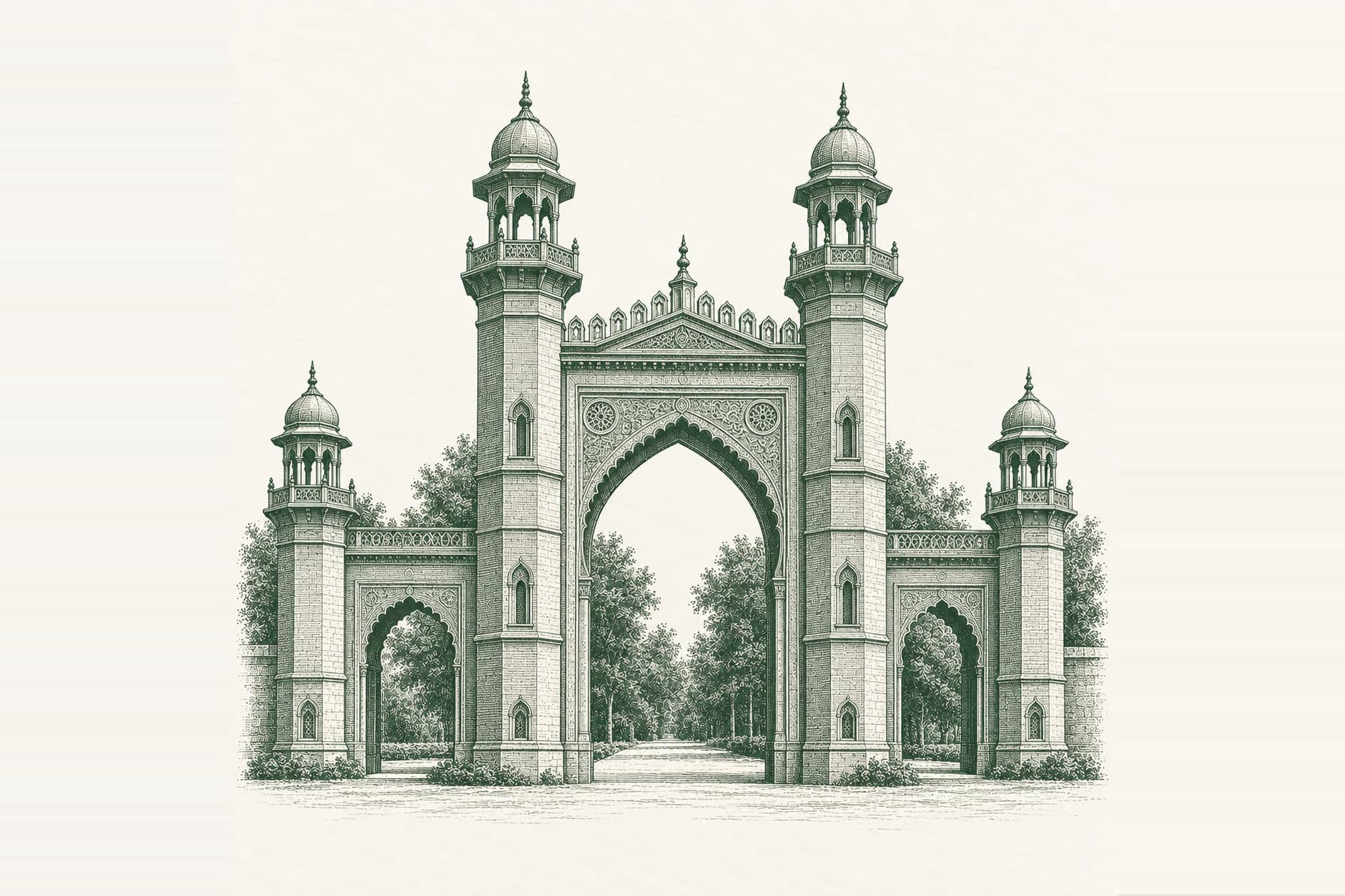 Illustration: Victoria Gate, Aligarh Muslim University.